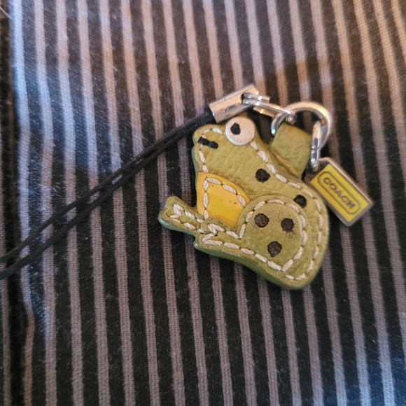 Coach Handbags - Coach Frog Vintage Leather Bag Charm